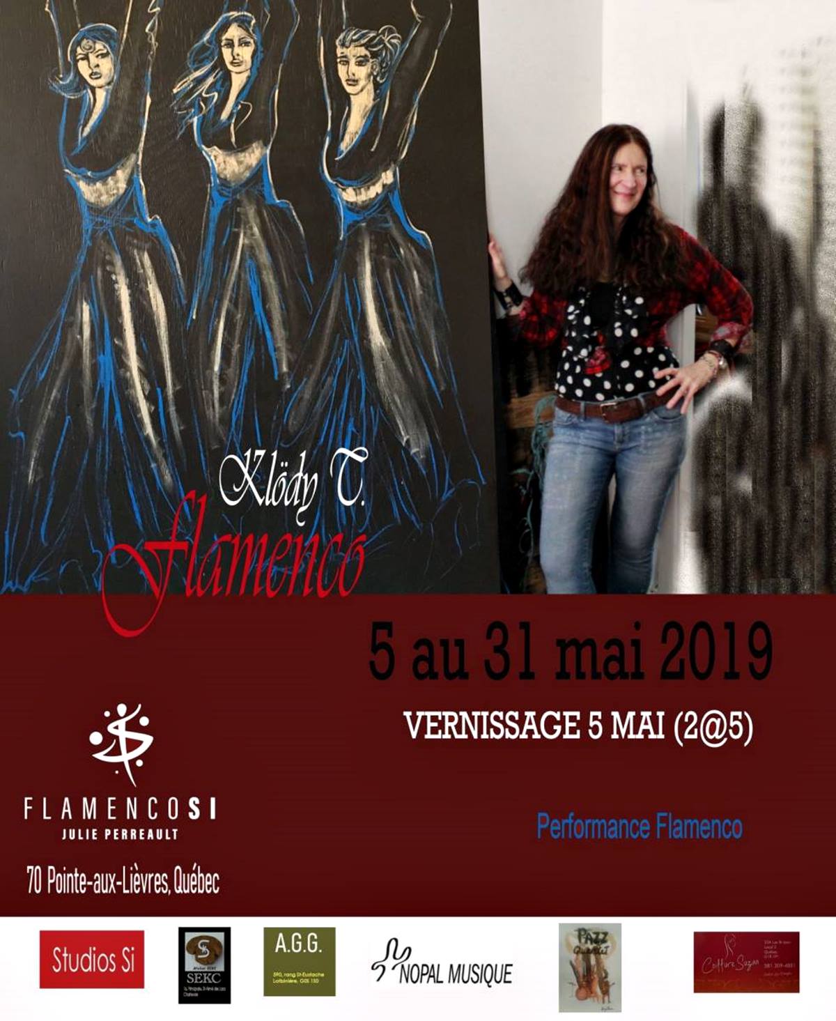 Vernissage de l’exposition Flamenco de Klody Tremblay le 5 mai 2019 dans l’enceinte du Studio Si,