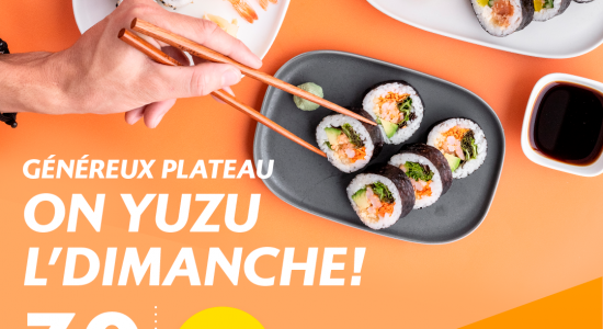 Plateau sushis du dimanche | Yuzu sushi Limoilou