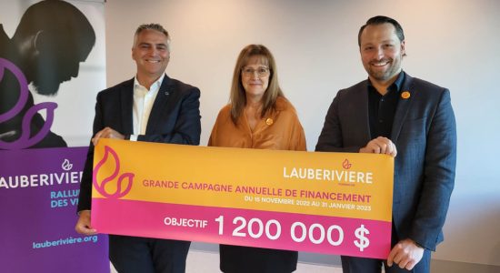 La Caisse Desjardins de Québec est présidente d’honneur de la Grande campagne annuelle de financement de Lauberivière depuis 2004. Le directeur général de la Caisse, M. Stéphane Breton, a annoncé l’objectif de la campagne en novembre dernier.